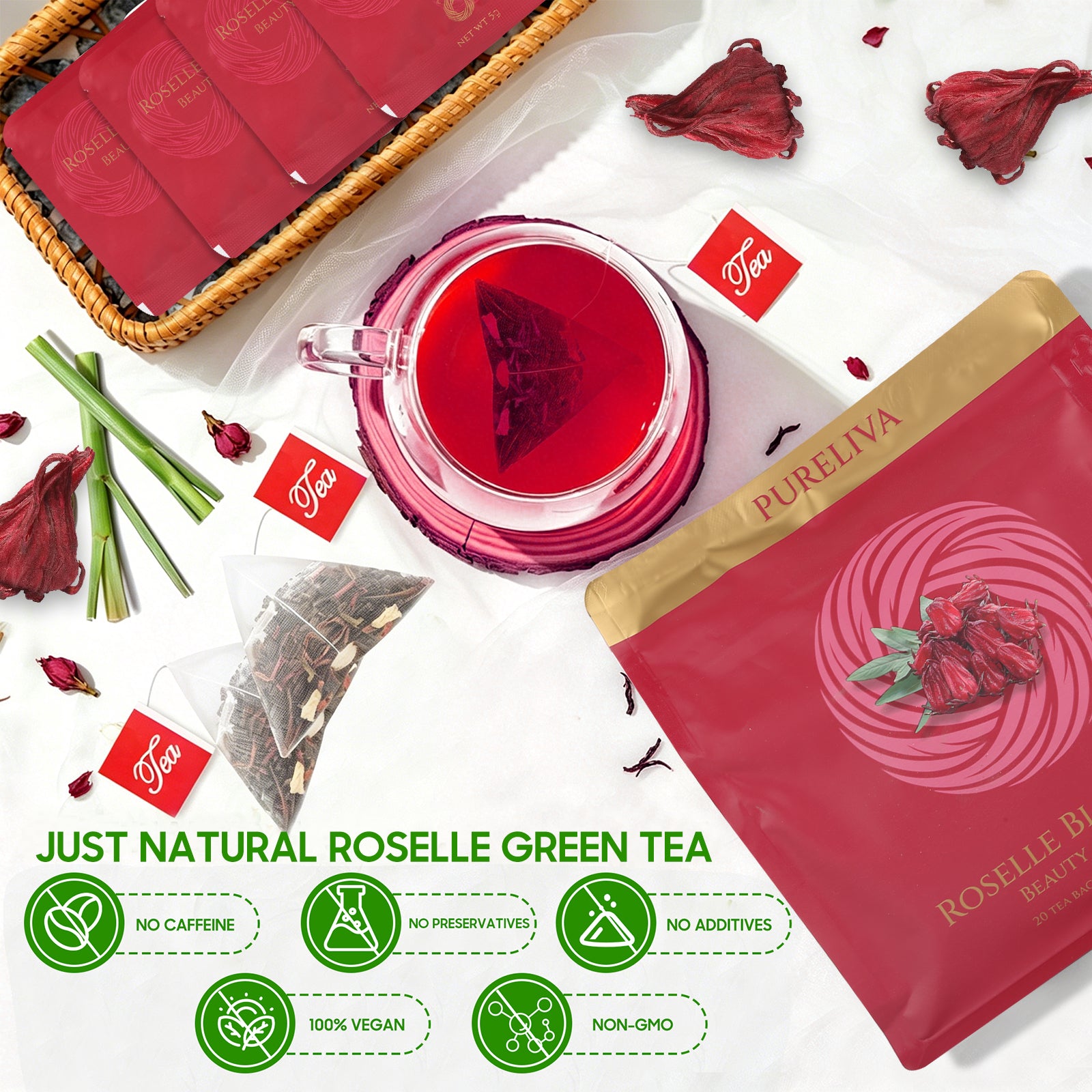 Roselle Bloom Tea — Beauty & Refresh Blend